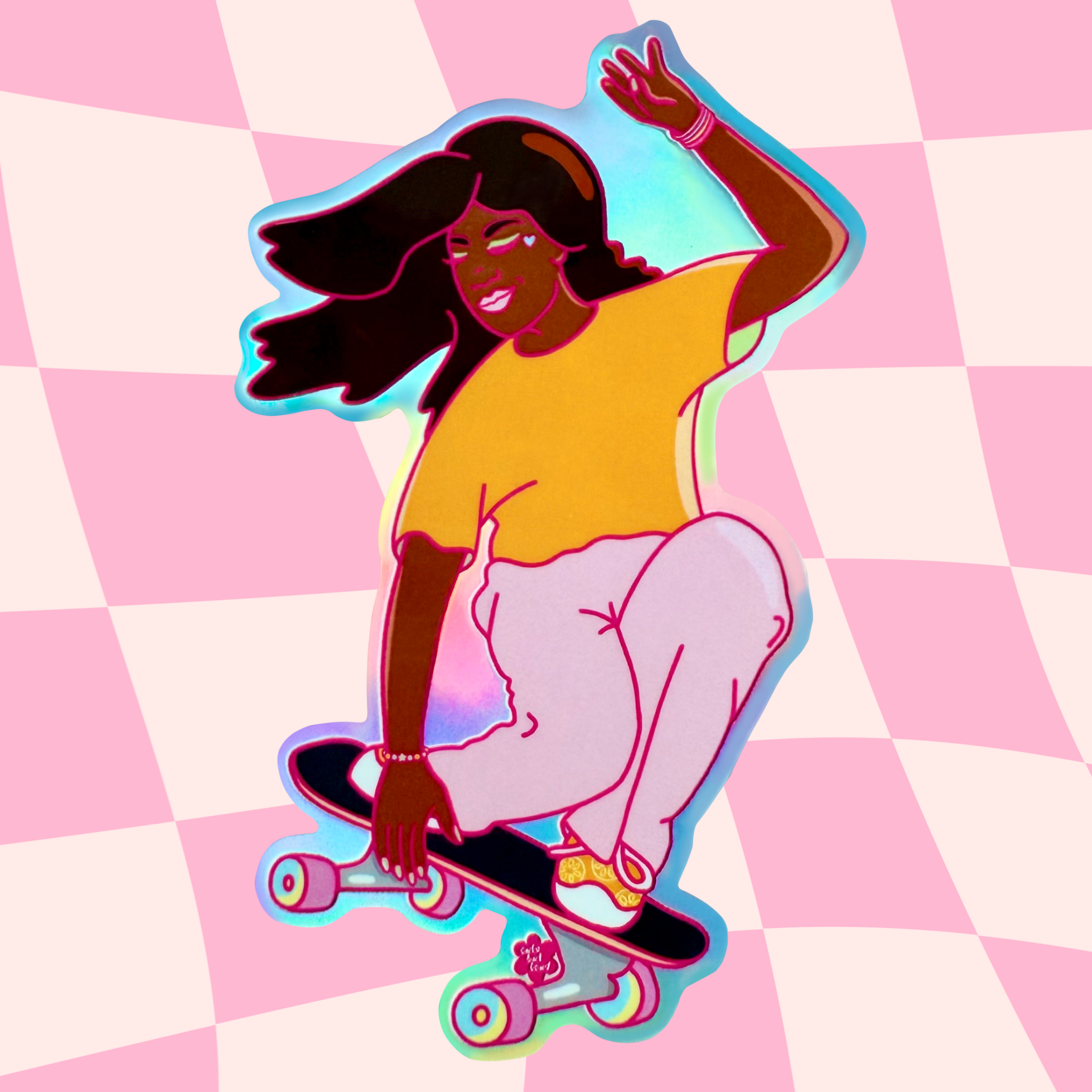 Holographic Sticker Let's Skate
