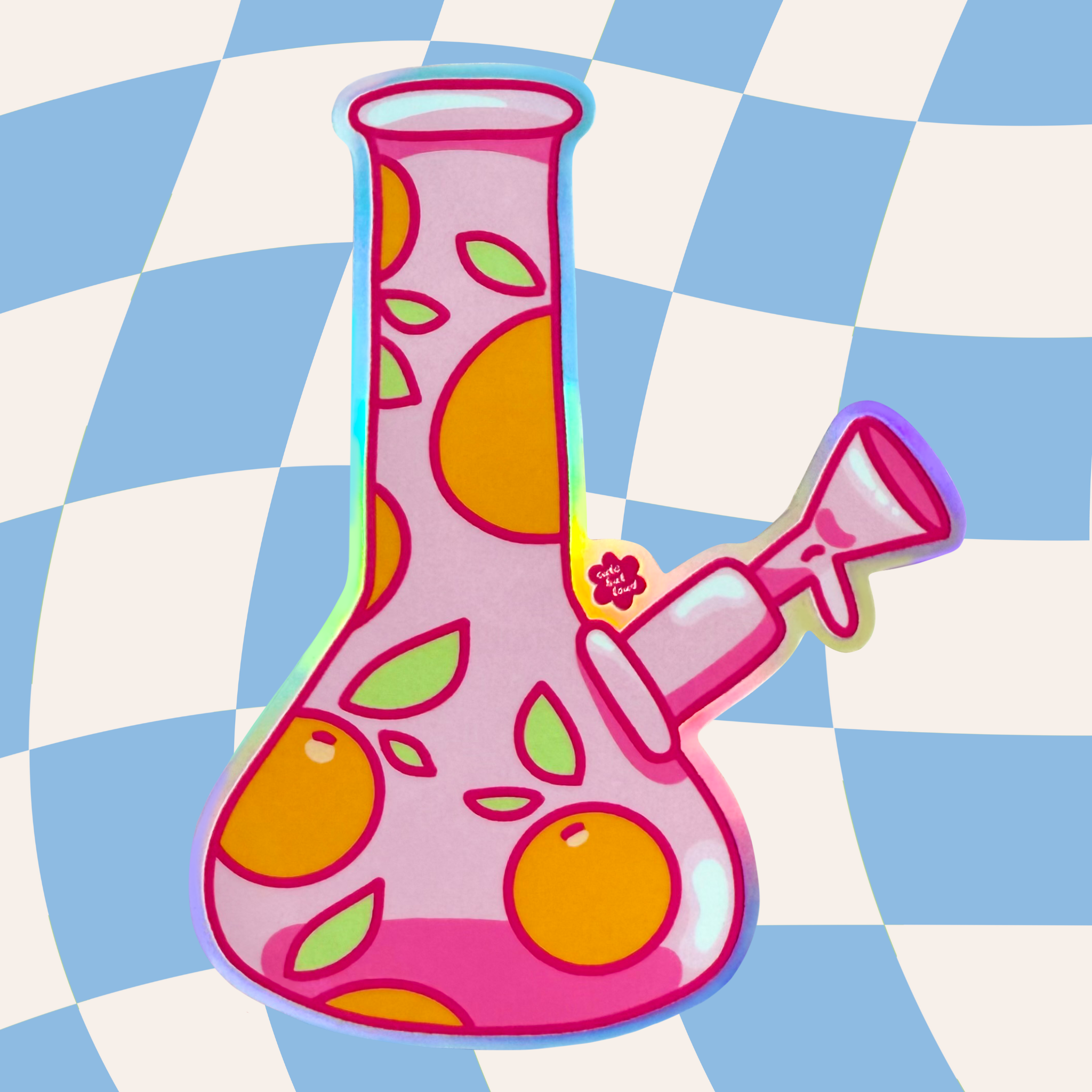 Holographic Sticker Orange Vase