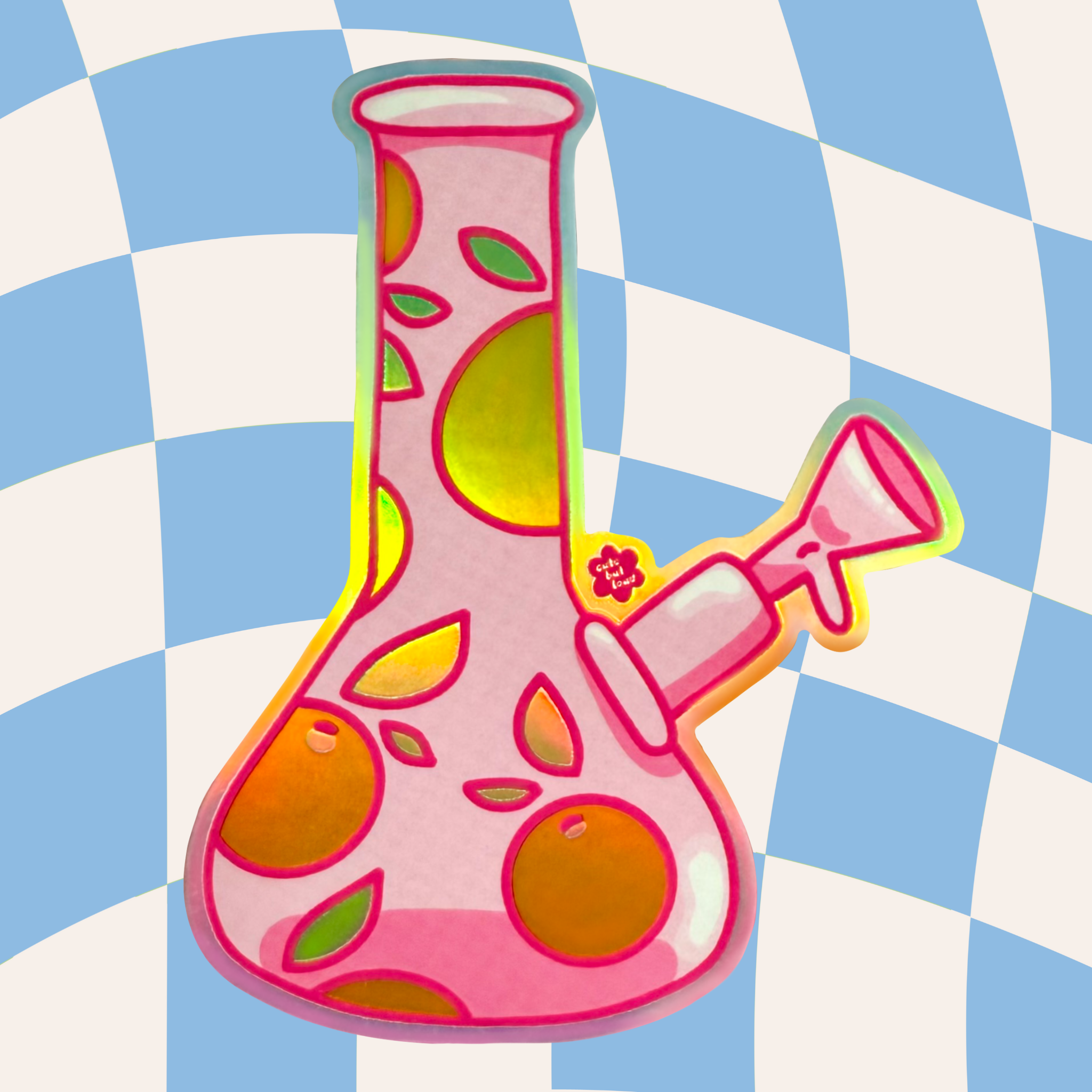 Holographic Sticker Orange Vase