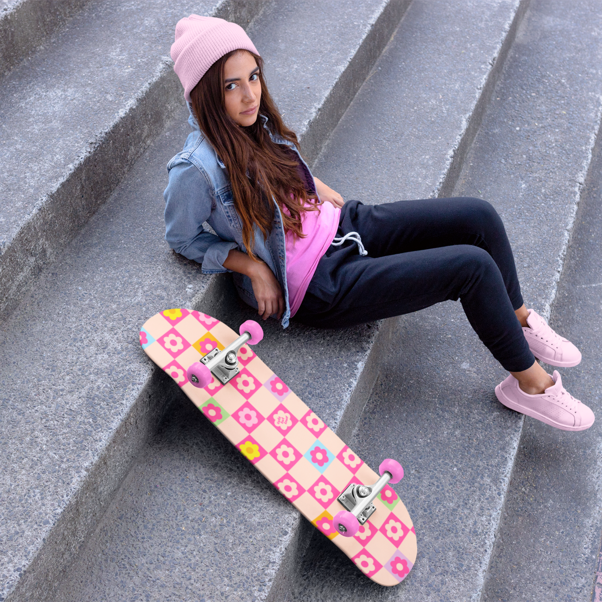 Retro Flowers Skateboard