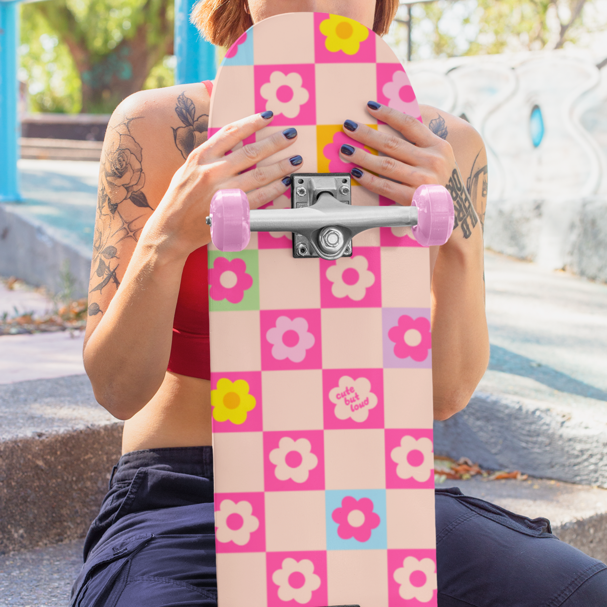Retro Flowers Skateboard
