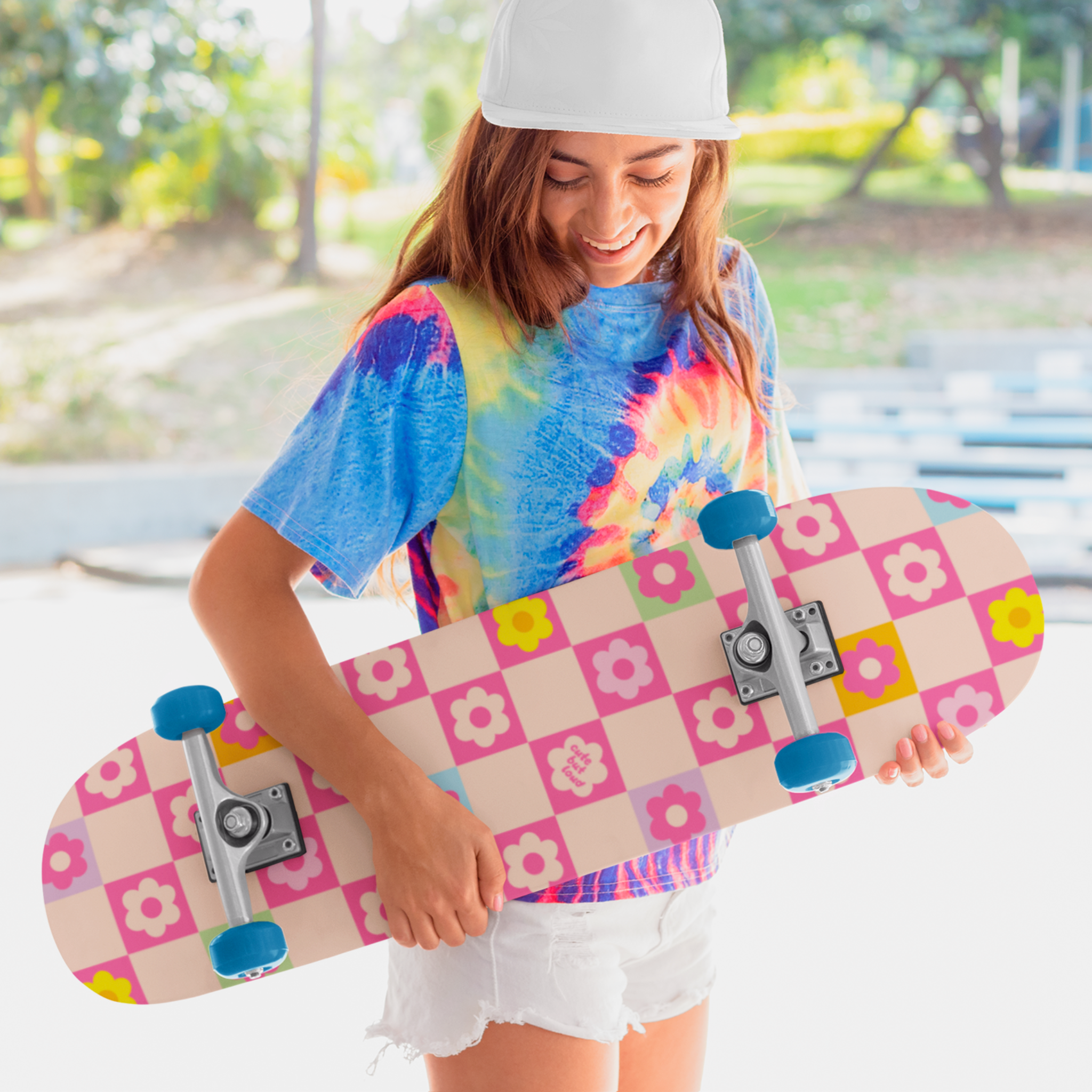 Retro Flowers Skateboard