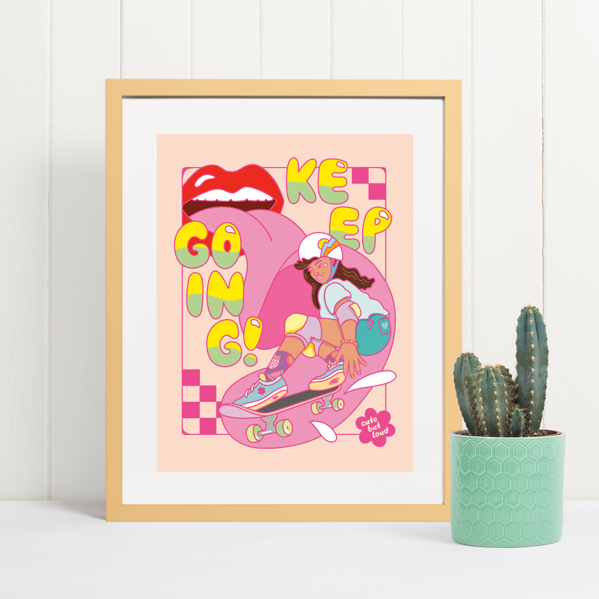 Keep Going Print Caramel