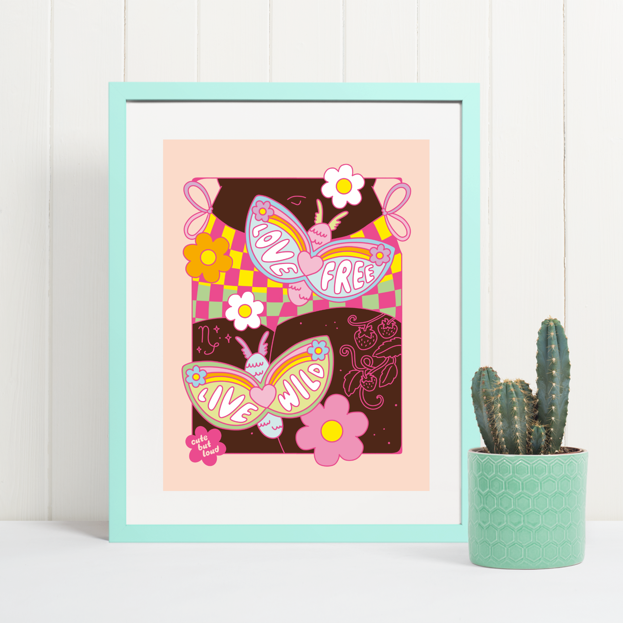 Live Wild Love Free Print Espresso