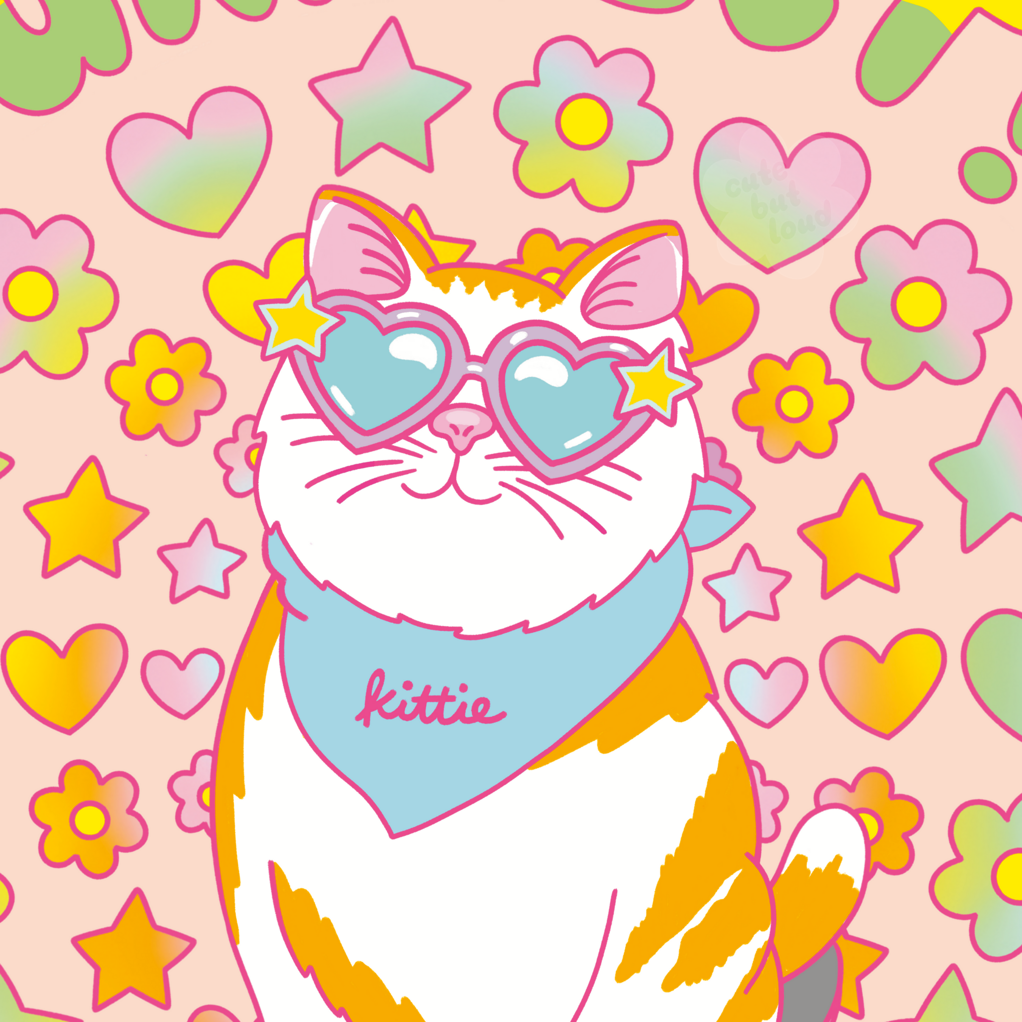 Skateboarding Cat Art Print