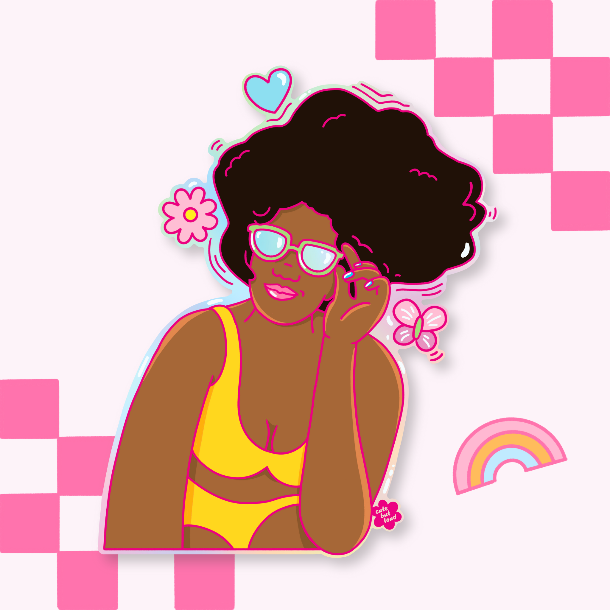 Beach Babe Sticker Holographic