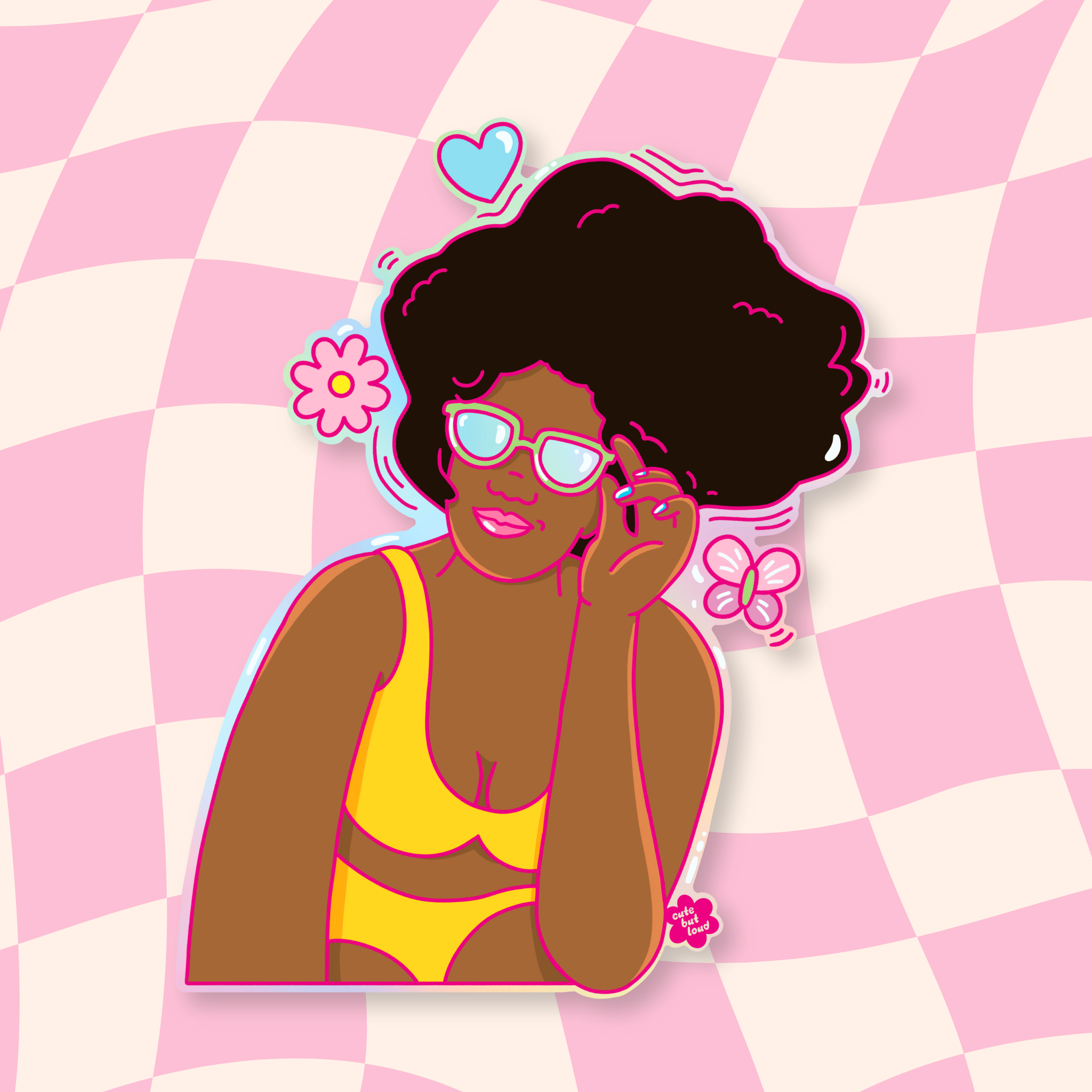 Beach Babe Sticker Holographic