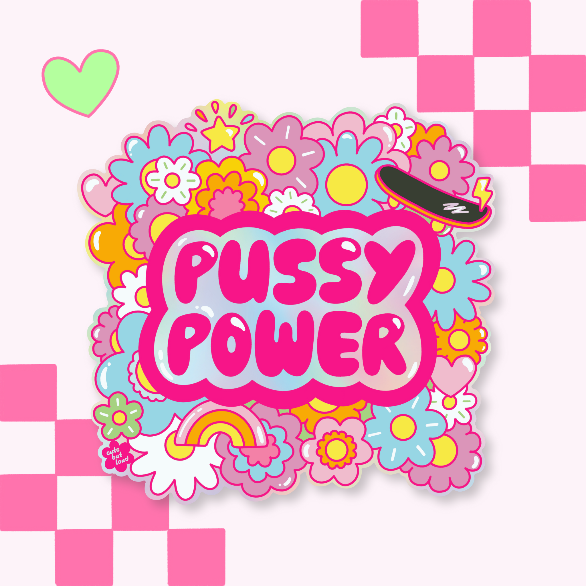 Kitty Power Sticker Holographic