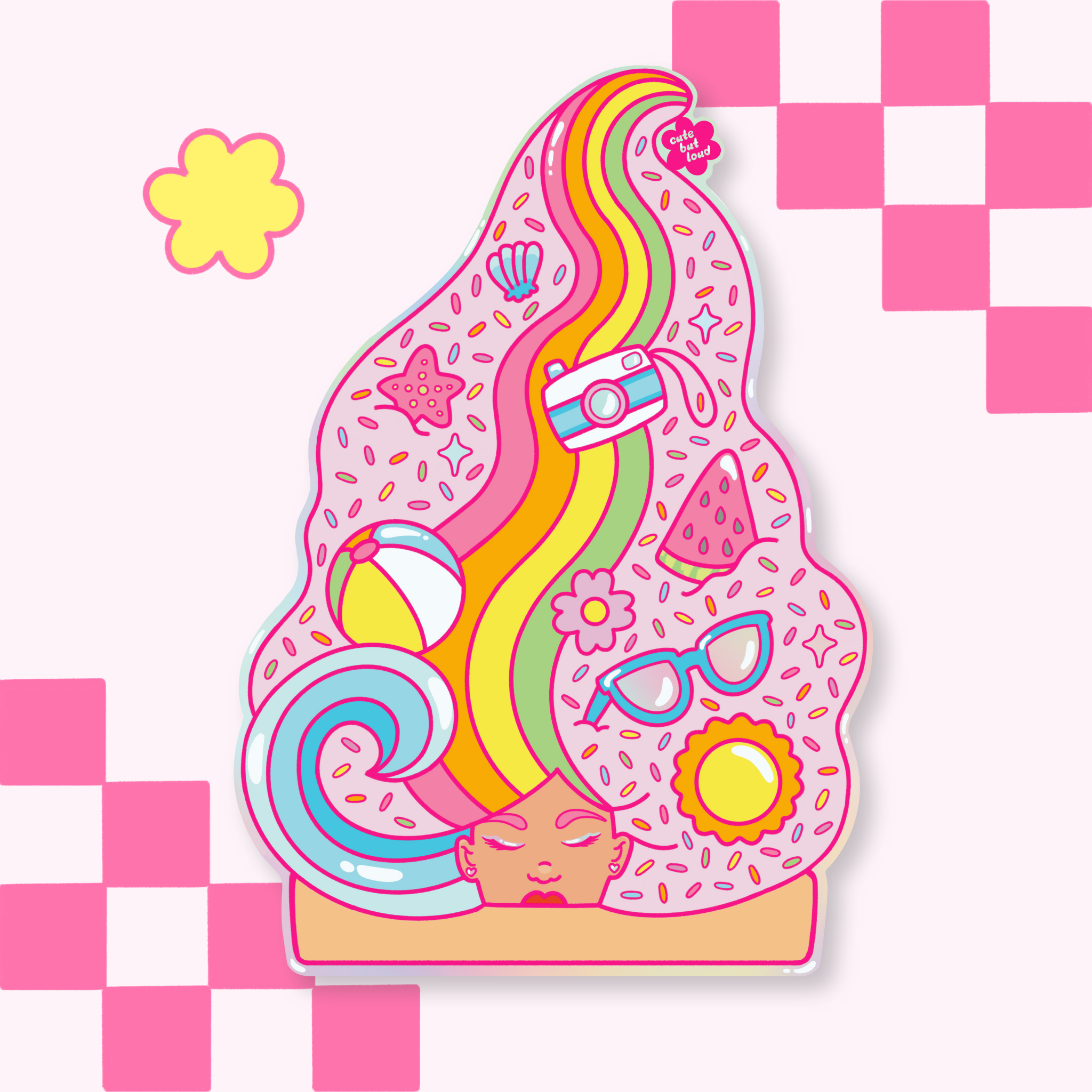 Ice Cream Swirl Sticker Holographic