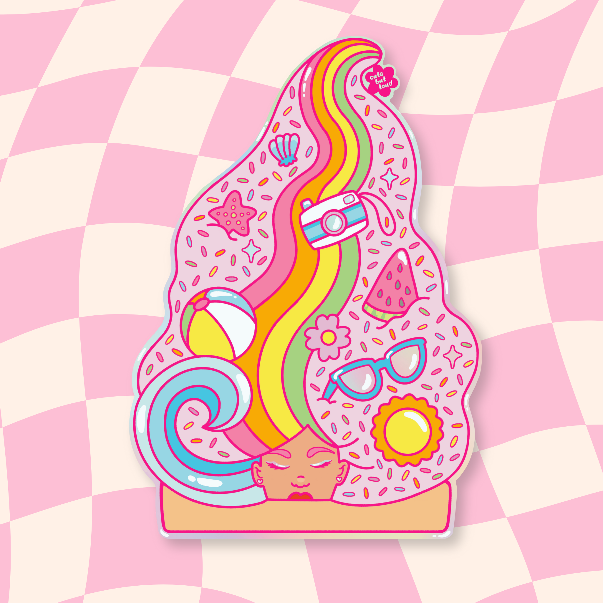 Ice Cream Swirl Sticker Holographic