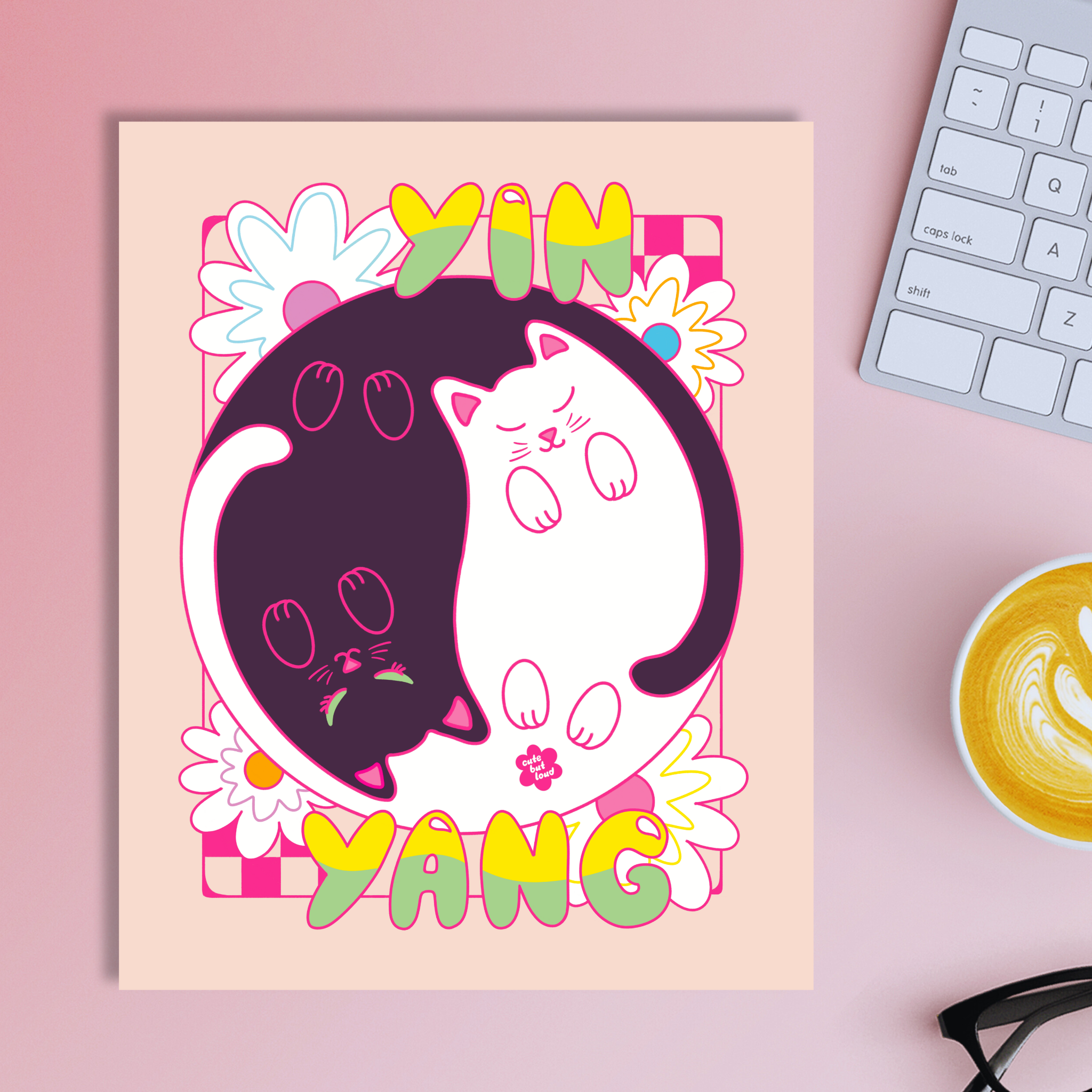 Yin Yang Kitties 8x10 Print