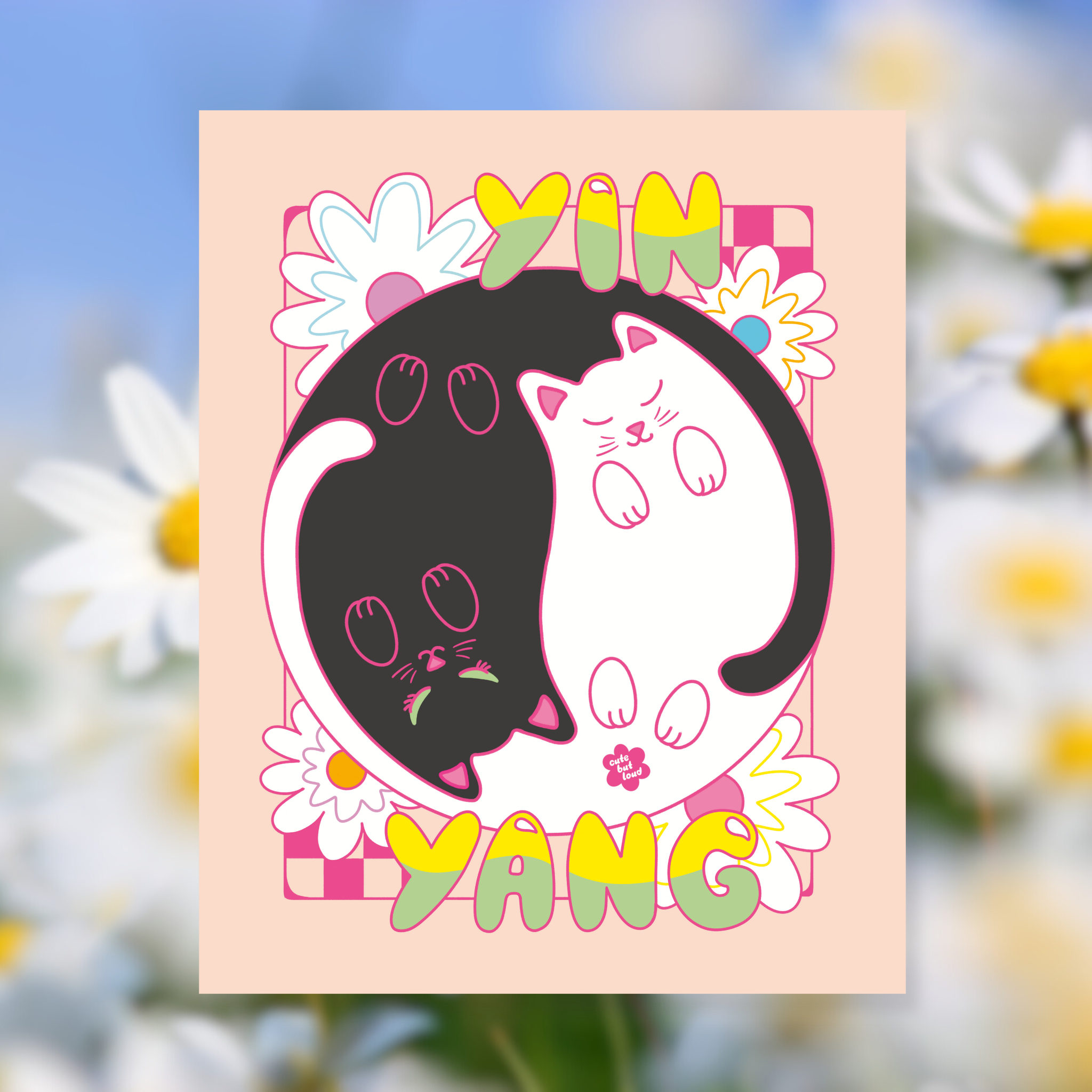 Yin Yang Cats Print