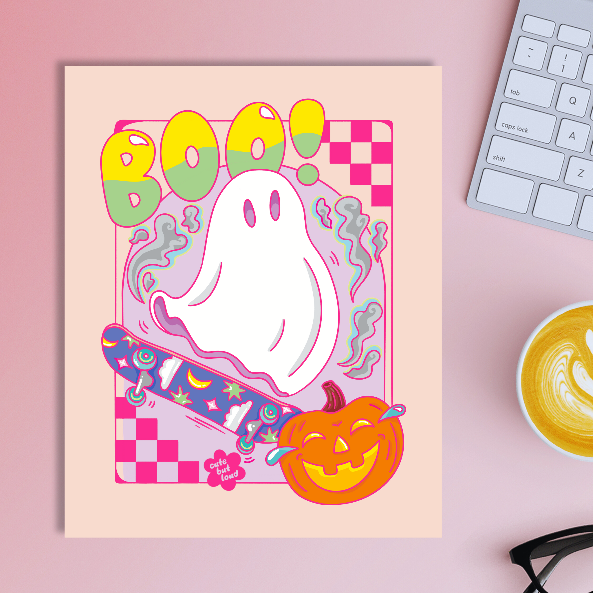 Skateboarding Ghost 8x10 Print