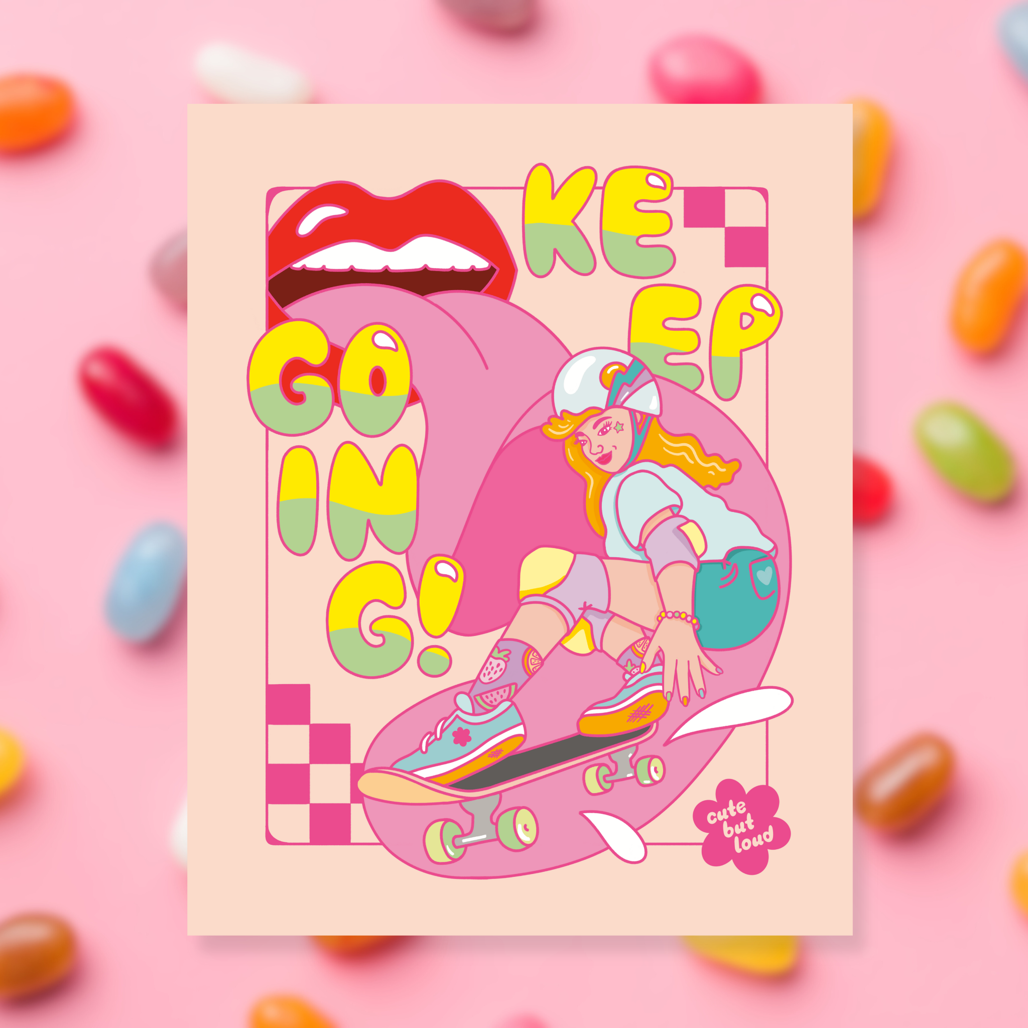 Keep Going Print Peach