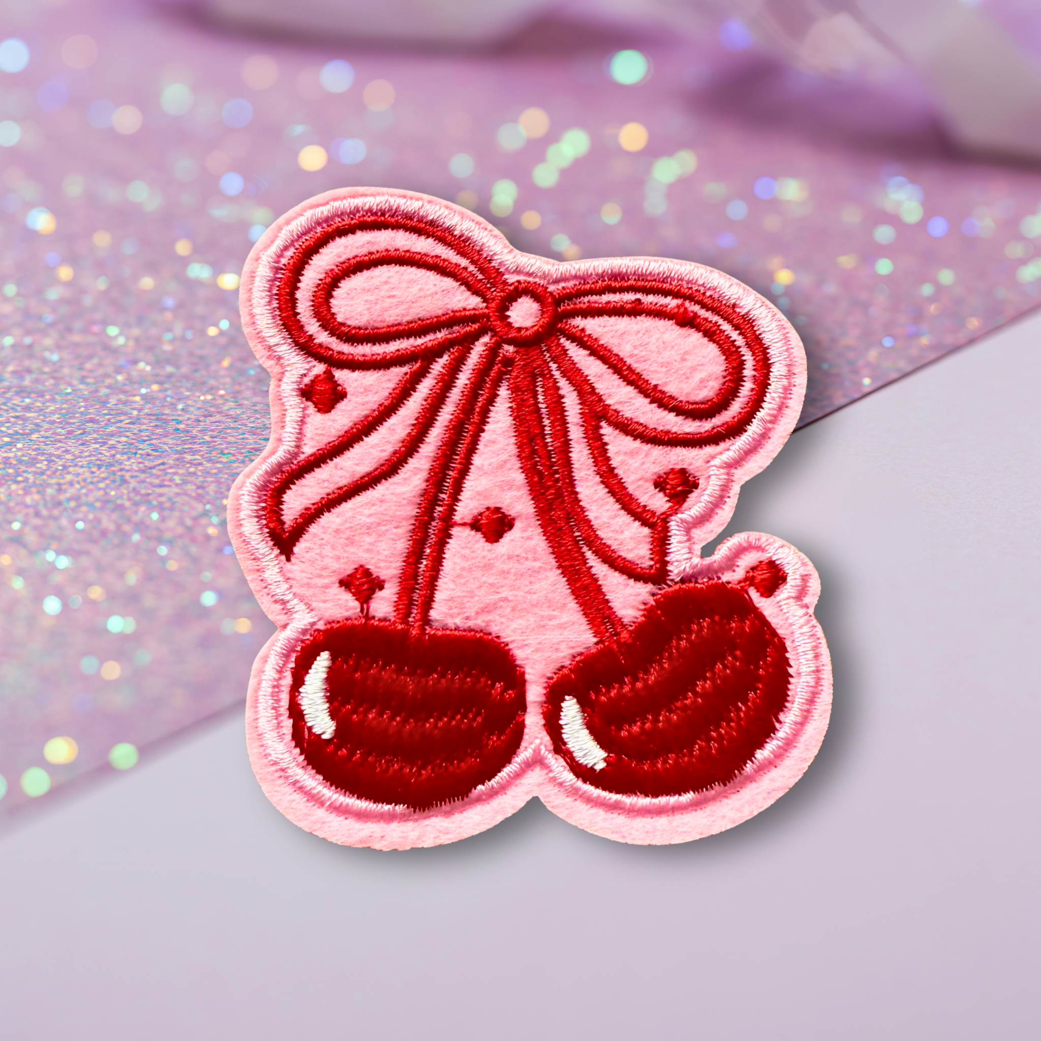 Sparkling Cherries Iron-On Patch