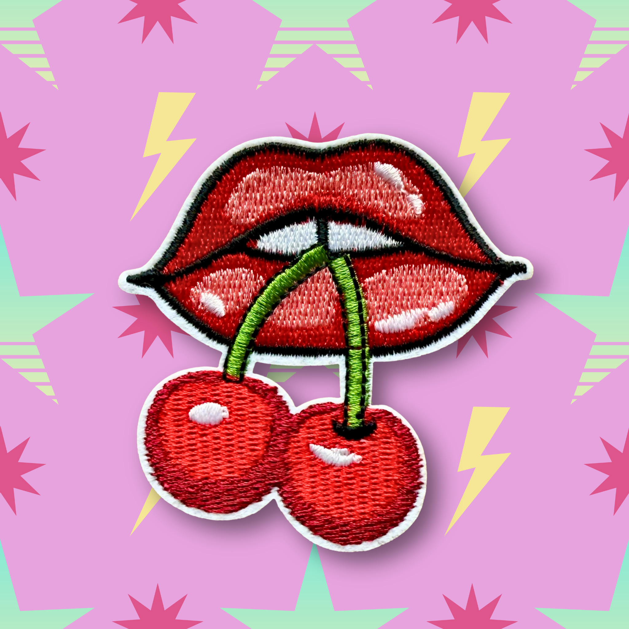 Cherry Lips Iron-On Patch