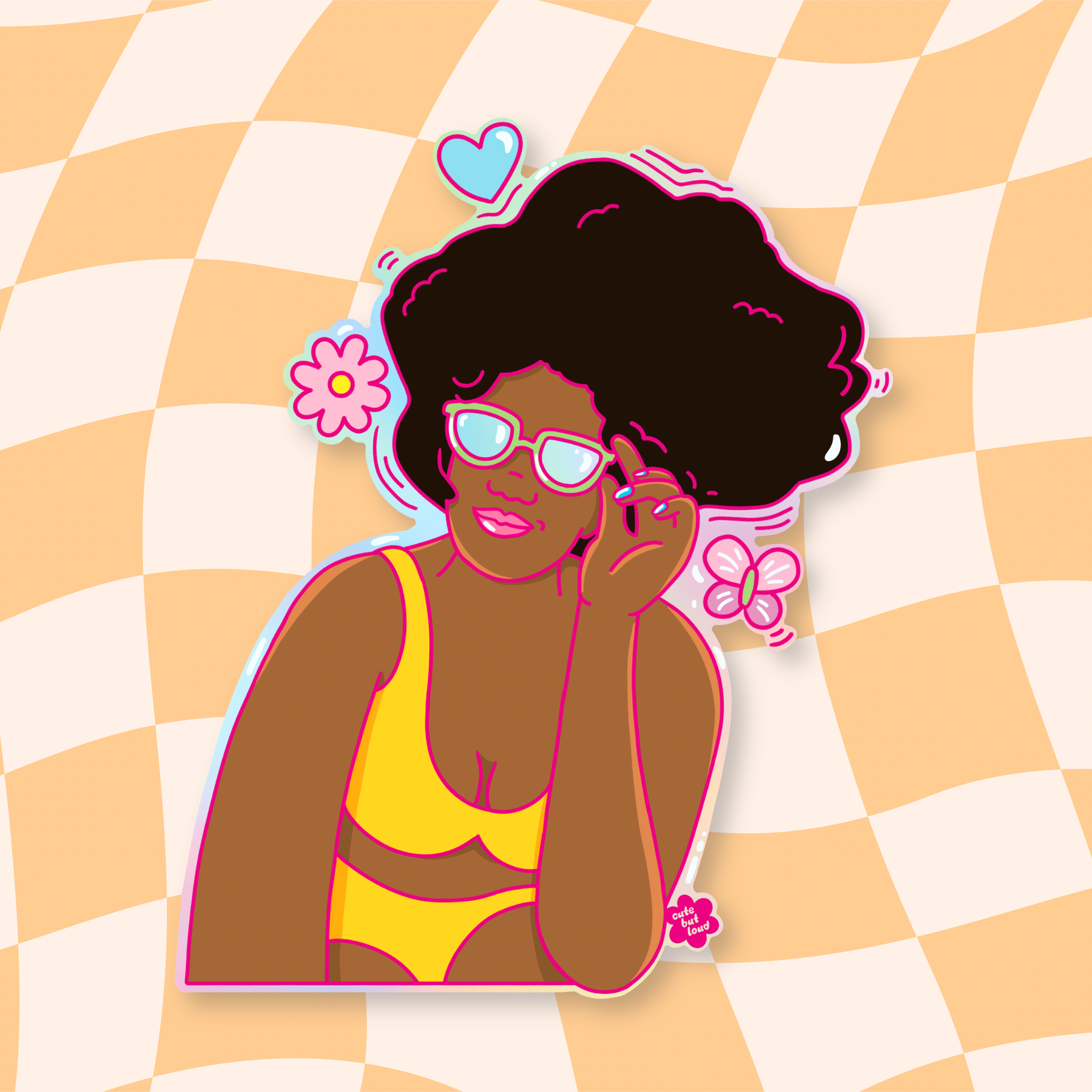 Beach Babe Sticker Holographic