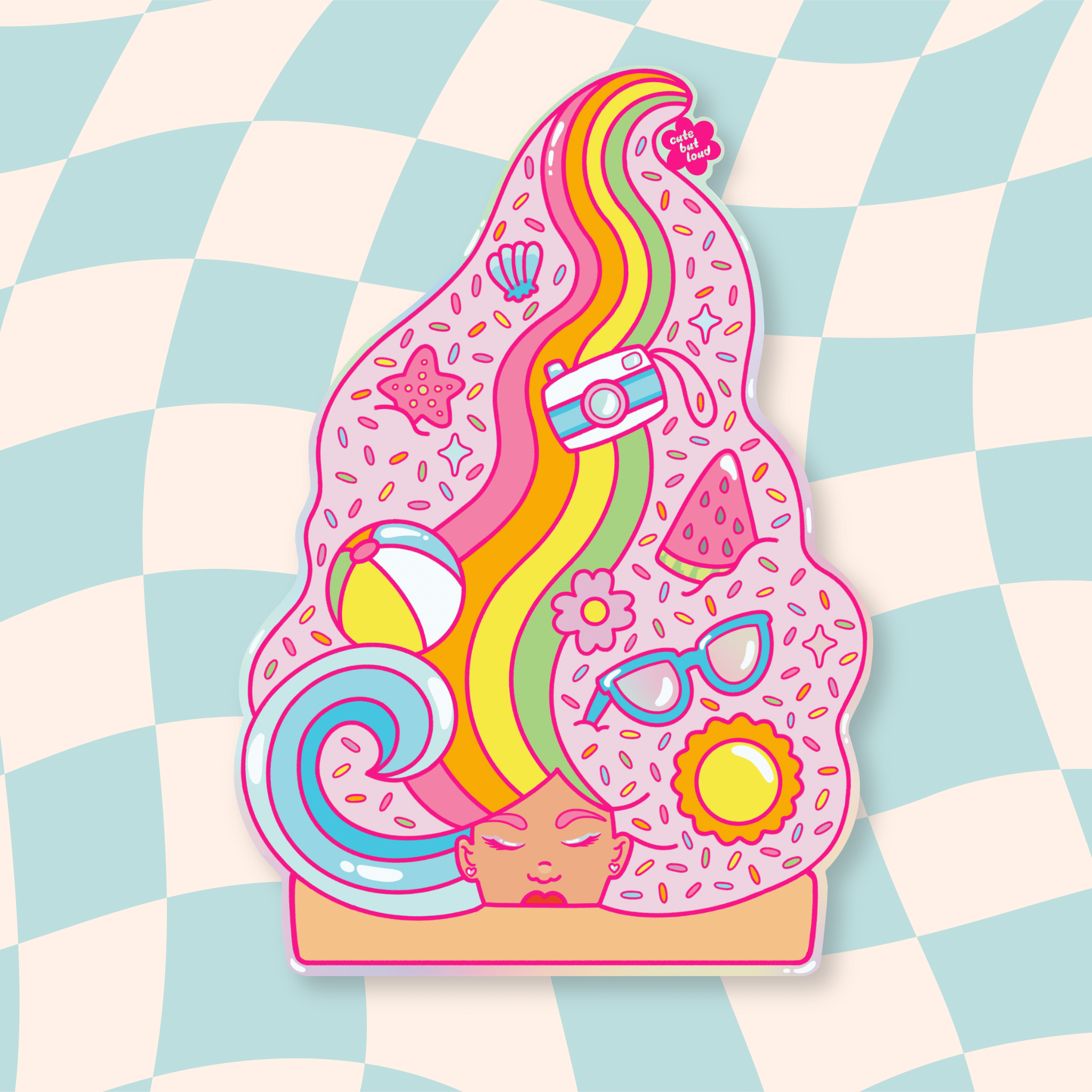 Ice Cream Swirl Sticker Holographic
