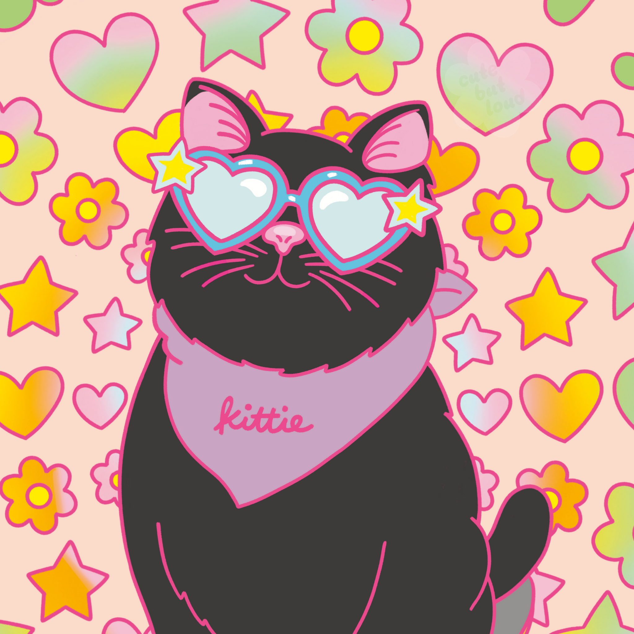 Skateboarding Cat Art Print