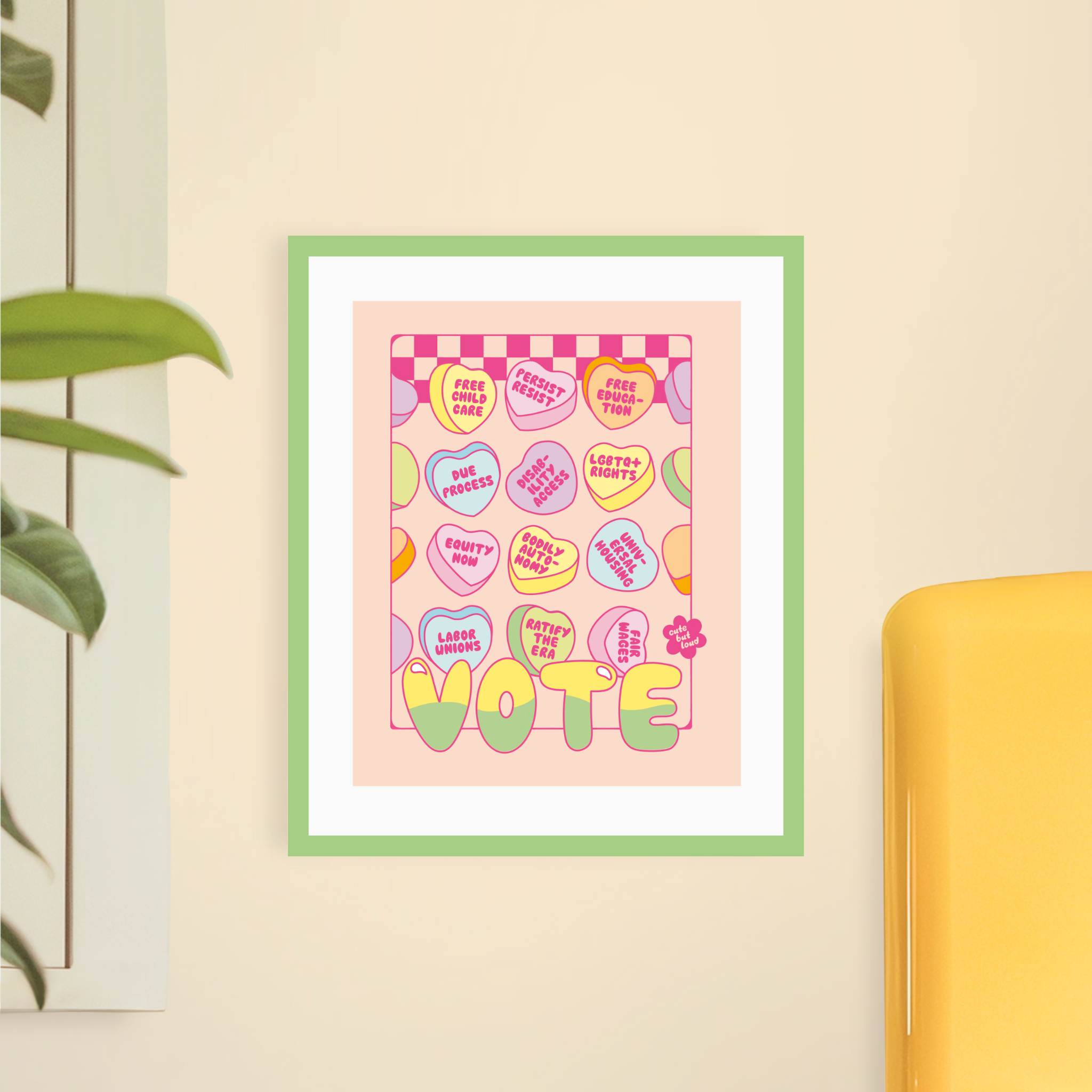 Candy Hearts Art Print